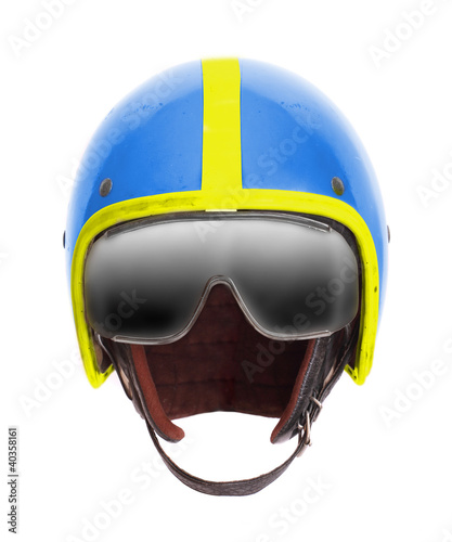 Photo: Retro motorcycle helmet. Retro motorcycle helmet.