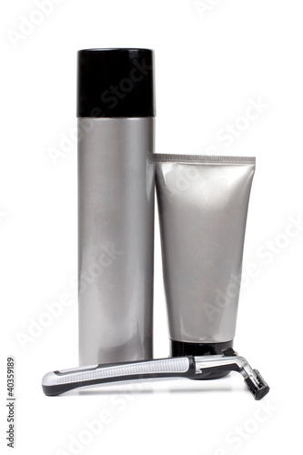 Photo: Gray tubes and razor Gray tubes and razor