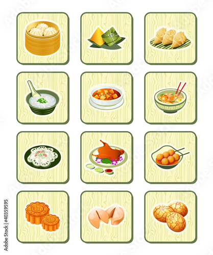 Vector: Chinese food icons | BAMBOO series Chinese food icons | BAMBOO series