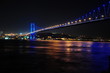 Bosporus Bridge at night with lights in Istanbul, Turkey Bosporus Bridge at night with lights in Istanbul, Turkey