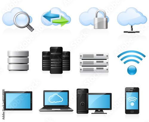 Vektor: Cloud computing icons Cloud computing icons