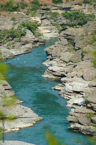 blue water of Viosa River in south-western Albania