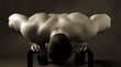 Photo: Adult muscular man, on the grey background Adult muscular man, on the grey background