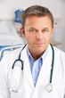 Portrait American doctor on hospital ward