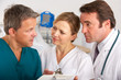 American medical team working on hospital ward