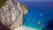 Plaża w zatoce wraku na wyspi Zakynthos, Grecja
