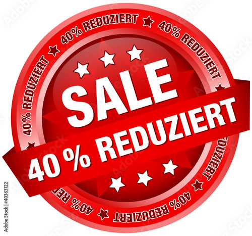 Vektor: Button Banner "Sale 40% reduziert" rot Button Banner "Sale 40% reduziert" rot