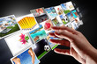Photo: Hand reaching streaming multimedia from internet Hand reaching streaming multimedia from internet