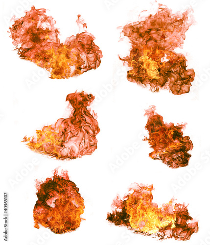 Photo: High resolution fire collection isolated on white background High resolution fire collection isolated on white background