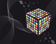 Global phone apps icons cube