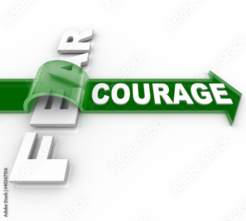Illustration: Brave Courage Overcoming Fear Bravery Vs Afraid Brave Courage Overcoming Fear Bravery Vs Afraid