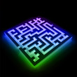 Colorful maze (labyrinth) on black background. Vector Colorful maze (labyrinth) on black background. Vector