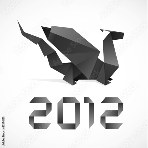 Vector: Origami dragon 2012 Origami dragon 2012