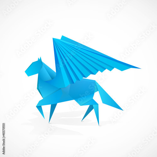 Vektor: Origami pegasus Origami pegasus