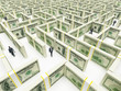 Photo: Business peoples in Financial Maze Labyrinth Business peoples in Financial Maze Labyrinth
