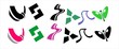 Different shape and colour abstract icon set