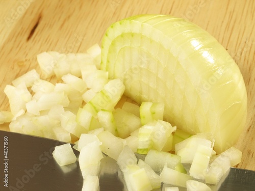 Photo: Diced onion, close up Diced onion, close up