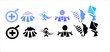 Different type of nature icon with pattern