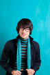 Nerd retro british indie look with handkerchief