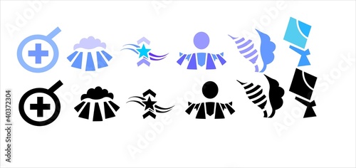 Illustration: Different type of nature icon with pattern Different type of nature icon with pattern