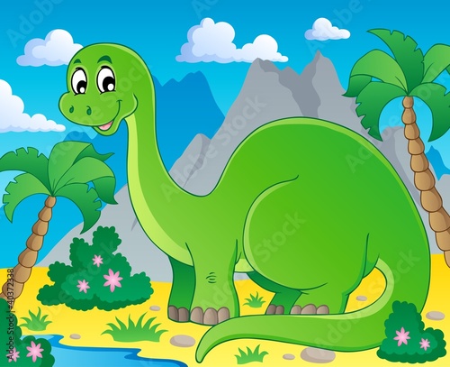 Vector: Scene with dinosaur 1 Scene with dinosaur 1