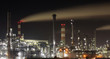 Petrochemical plant in night