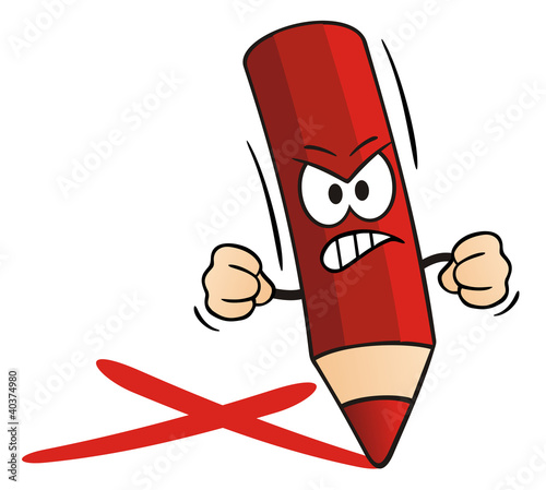 Illustration: Red Pencil Crossing Out Red Pencil Crossing Out
