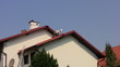 Painting roof of a private house