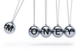 Newtons cradle with five balls - money
