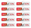 Sale - Rabatt - Prozent - Button - Icons - rot Sale - Rabatt - Prozent - Button - Icons - rot