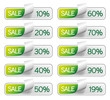 Sale - Rabatt - Prozent - Button - Icons - grün Sale - Rabatt - Prozent - Button - Icons - grün