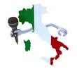 Italy with hands and microphone Italy with hands and microphone