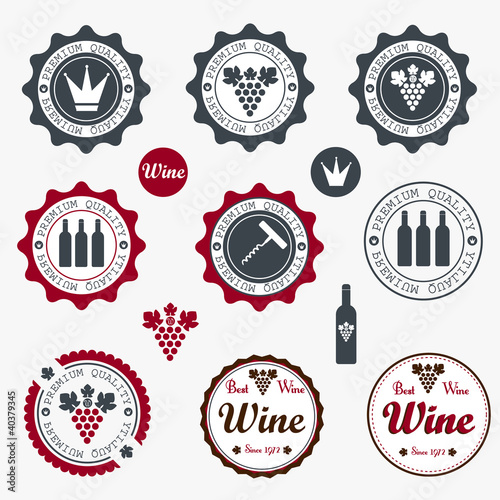 Vector: Quality Wine Labels with retro vintage styled design Quality Wine Labels with retro vintage styled design