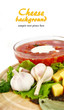 borsch in glass dish. Isolated over white. Shallow DOF borsch in glass dish. Isolated over white. Shallow DOF