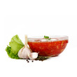 borsch in glass dish. Isolated over white. Shallow DOF borsch in glass dish. Isolated over white. Shallow DOF
