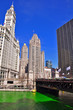 Chicago River dyed green on Saint Patrick's Day