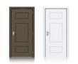 Wooden dark and white painted doors. Wooden dark and white painted doors.
