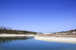 disused flooded quarry english countryside