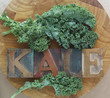 kale leaves with word