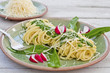 Spaghetti mit Bärlauchpesto