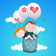 Kids Flying on Air Balloon