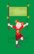 Girl Holding Banner
