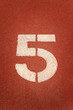 Number 5 on running track