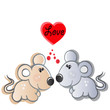 pair of small mouses in love