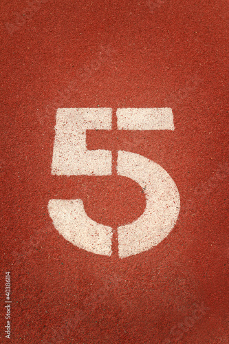 Photo: Number 5 on running track Number 5 on running track