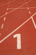 Number 1 on running track Number 1 on running track