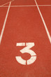 Number 3 on running track Number 3 on running track