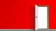 Tür mit roter Wand