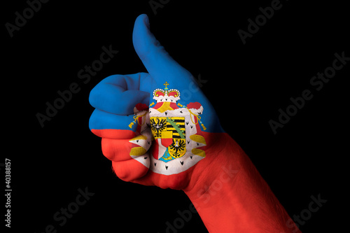 Photo: liechtenstein national flag thumb up gesture for excellence and liechtenstein national flag thumb up gesture for excellence and
