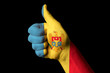 moldova national flag thumb up gesture for excellence and achiev